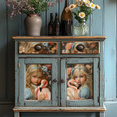 Alice in Wonderland met een roze flamingo Tissuepapier