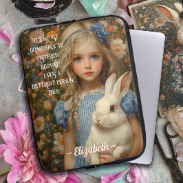 Alice in Wonderland met een wit konijn Laptop Sleeve