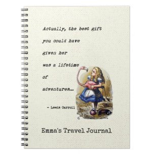 Alice In Wonderland Met Flamingo Avontuur Citaat Notitieboek