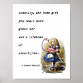 Alice In Wonderland Met Flamingo Avontuur Citaat Poster (Voorkant)