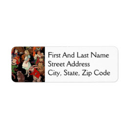 Alice in Wonderland met Friends Illustration Etiket