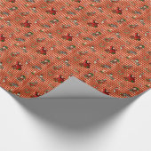 Alice in Wonderland met kerstrood/gouden strippen Cadeaupapier (Hoek)