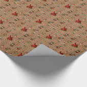 Alice in Wonderland met kerstrood/groen gestreept Cadeaupapier (Hoek)