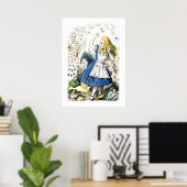Alice in Wonderland met Magische Kaarten Poster (Thuiskantoor)