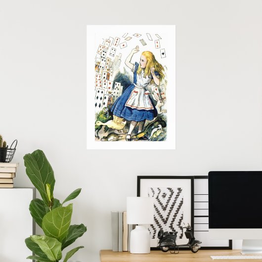Alice in Wonderland met Magische Kaarten Poster (Thuiskantoor)