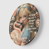  Alice in Wonderland met roze flamingo Grote Klok (Hoek)