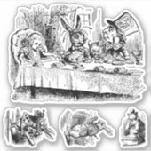 Alice in Wonderland met White Rabbit Sticker (Voorkant)