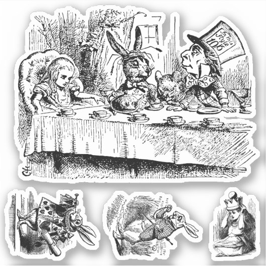  Alice in Wonderland met White Rabbit Sticker (Voorkant)