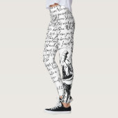 Alice in Wonderland met zwart en wit script Leggings (Links)