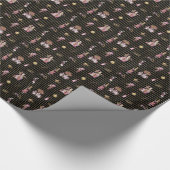 Alice in Wonderland met zwarte en gouden strips Cadeaupapier (Hoek)