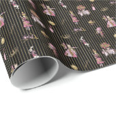 Alice in Wonderland met zwarte en gouden strips Cadeaupapier (Rol Hoek)