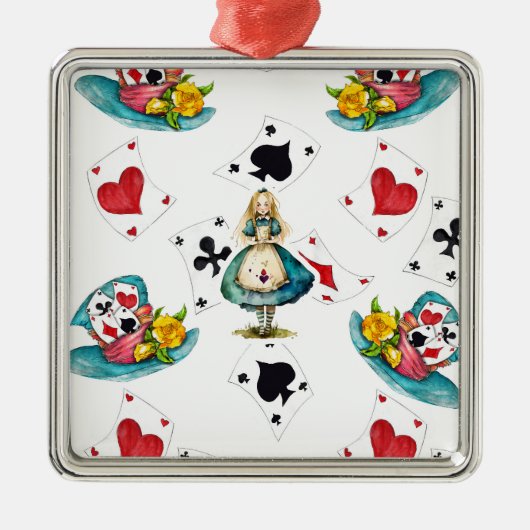 Alice in Wonderland Metalen Ornament (Voorkant)
