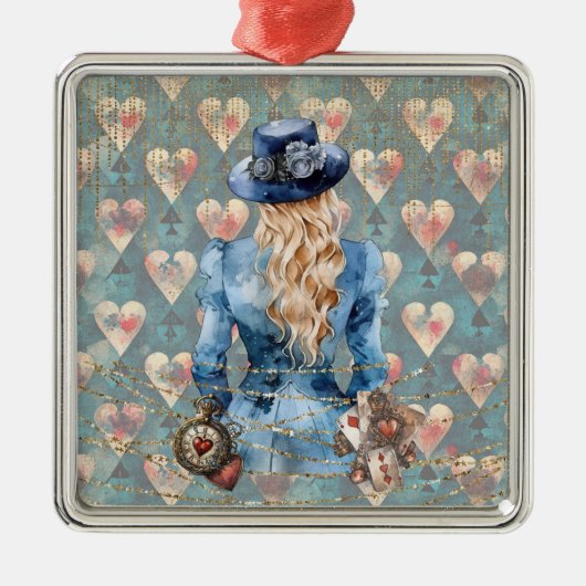 Alice in Wonderland Metalen Ornament (Voorkant)