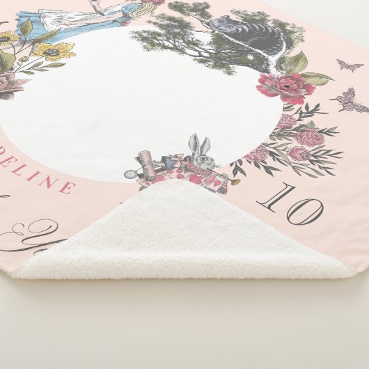  Alice in Wonderland | Mijlpaal Baby maand Sherpa Deken (3/4)