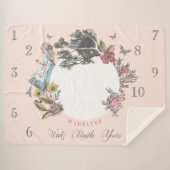 Alice in Wonderland | Mijlpaal Baby maand Sherpa Deken (Voorkant (horizontaal))