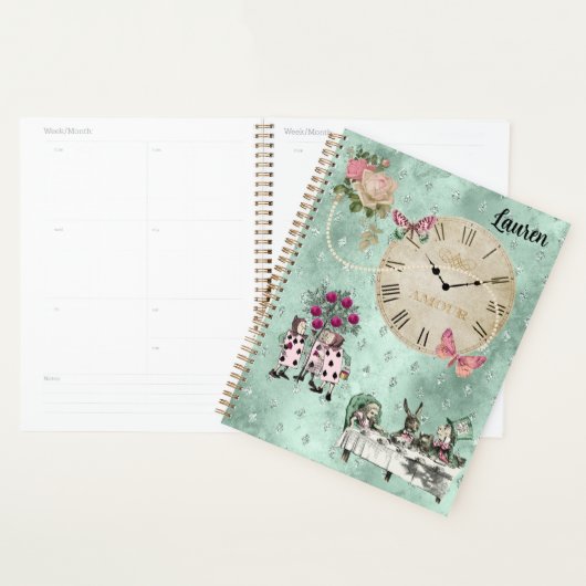 Alice in Wonderland Modern Gepersonaliseerd Planner (Display)