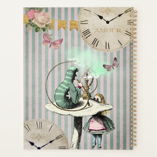 Alice in Wonderland Modern Gepersonaliseerd Planner (Achterkant)