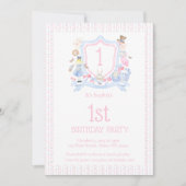 Alice in Wonderland Monogram Crest Uitnodiging (Voorkant)