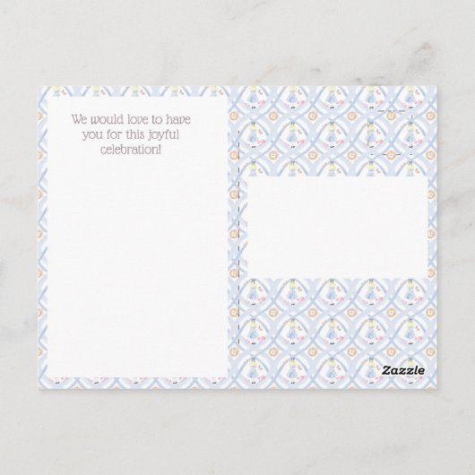 Alice in Wonderland Monogram Crest Uitnodiging (Achterkant)