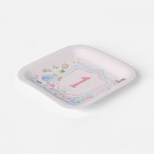 Alice in Wonderland Monogram Papieren Bordje (Gebogen)