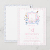 Alice in Wonderland Monogram Wapenfeest Briefkaart (Voorkant / Achterkant)