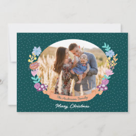 Alice in Wonderland mooie groene kerstfoto Feestdagenkaart