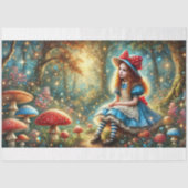 Alice in Wonderland Mushroom Forest Decoupage Tissuepapier (Voorkant)