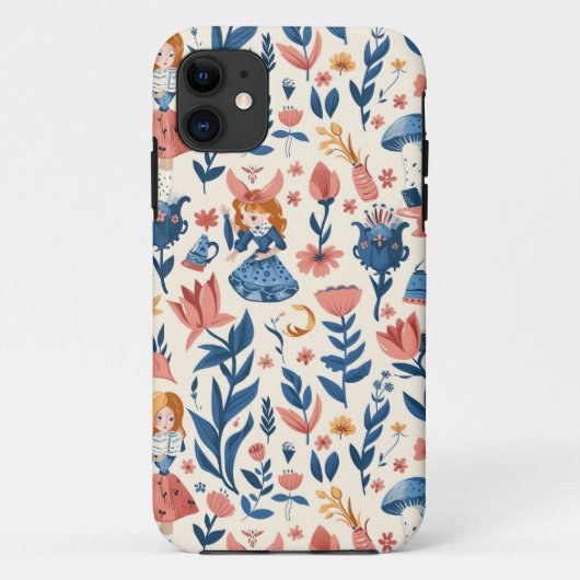  Alice in Wonderland Naadloze Patroon Case-Mate iPhone Case (Achterkant)