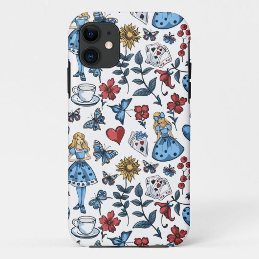  Alice in Wonderland Naadloze Patroon Case-Mate iPhone Case (Achterkant)