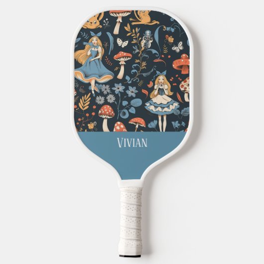  Alice in Wonderland Naadloze Patroon Pickleball Paddle (Achterkant)
