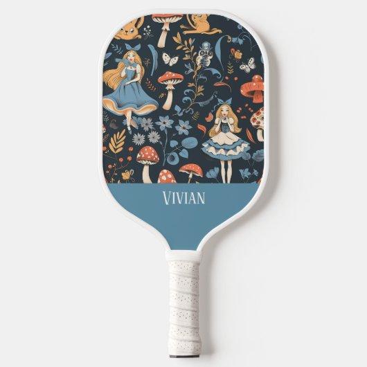  Alice in Wonderland Naadloze Patroon Pickleball Paddle (Voorkant)