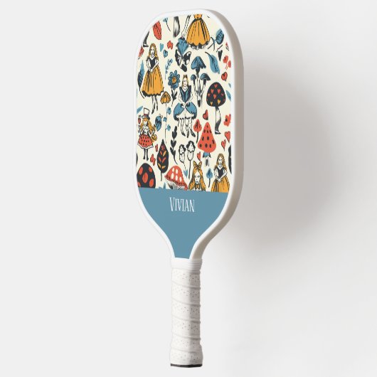 Alice in Wonderland Naadloze Patroon Pickleball Paddle (Links)