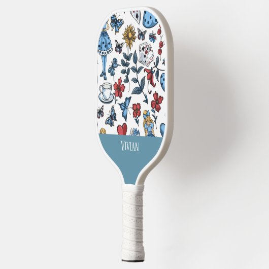 Alice in Wonderland Naadloze Patroon Pickleball Paddle (Links)