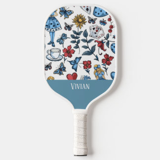 Alice in Wonderland Naadloze Patroon Pickleball Paddle
