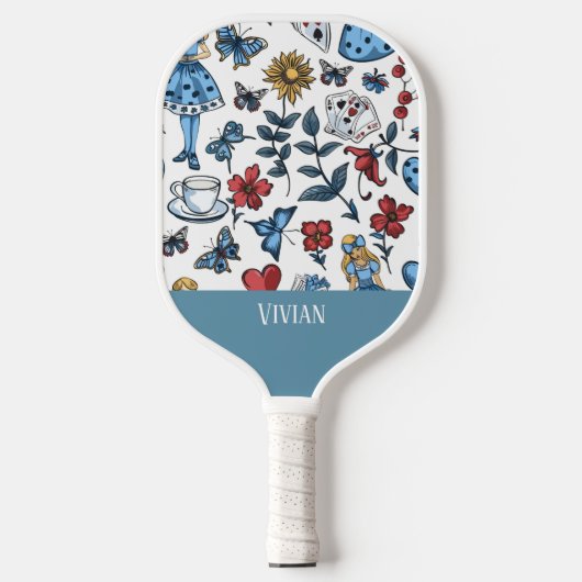  Alice in Wonderland Naadloze Patroon Pickleball Paddle (Voorkant)