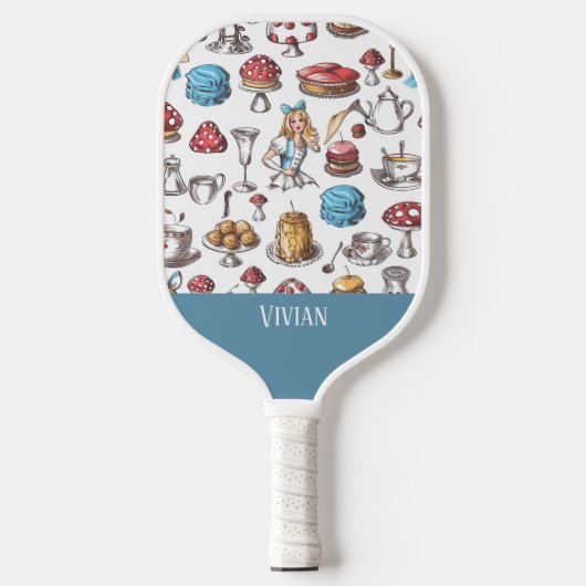 Alice in Wonderland Naadloze Patroon Pickleball Paddle (Voorkant)
