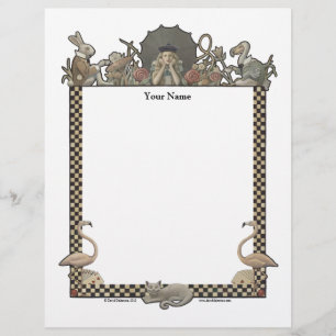 Alice in Wonderland Naam Letterhead Custom Briefhoofd