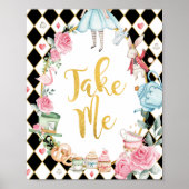 Alice in Wonderland NEEM ME Feestattributen Bord Poster (Voorkant)