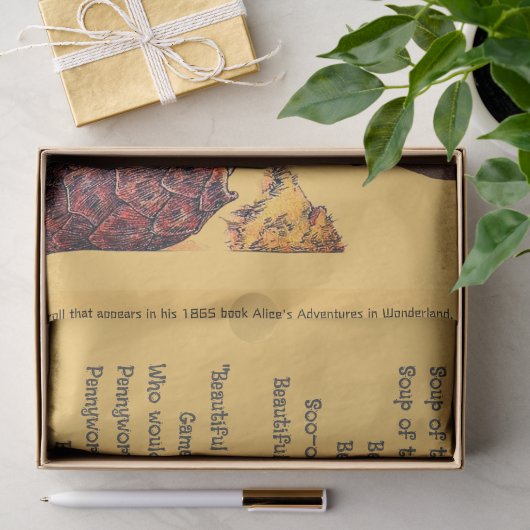 Alice in Wonderland Neperschildpadsoep Lied Tissuepapier (Geschenk)
