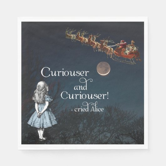 Alice in Wonderland Nieuwsgierige kerstservetten Servetten (Voorkant)