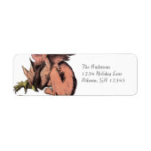 Alice in Wonderland nodigt Dragon retouradres uit Etiket (Voorkant)