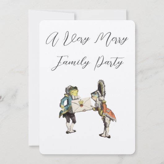 Alice in Wonderland nodigt uit voor de avondeten Kaart (Achterkant)