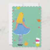 Alice in wonderland nodigt uit voor de verjaardag  kaart (Achterkant)