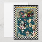 Alice in Wonderland Note Kaart (Voorkant / Achterkant)