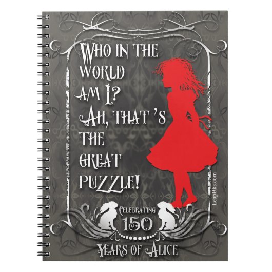 Alice-in-Wonderland notebook "Who Am I?" Notitieboek (Voorkant)