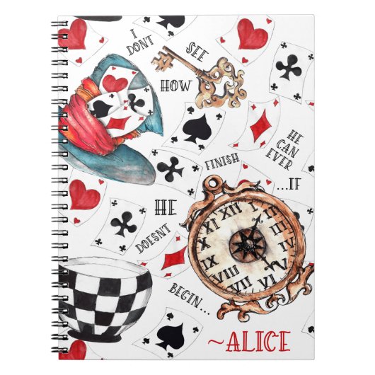 Alice in Wonderland notitieboek met quote (Voorkant)
