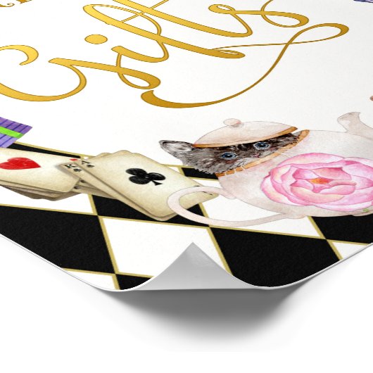 Alice in Wonderland Off met haar geschenken Poster (Hoek)