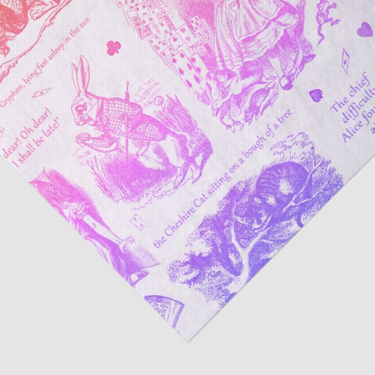Alice in Wonderland Ombre Toile Quotes Tissuepapier (Detail)