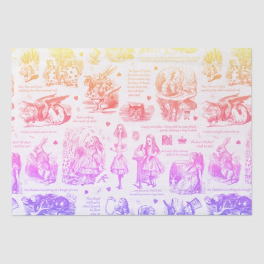 Alice in Wonderland Ombre Toile Quotes Tissuepapier (Voorkant)
