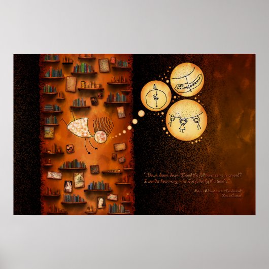 Alice in Wonderland - Omlaag het konijnenhol Poster (Voorkant)